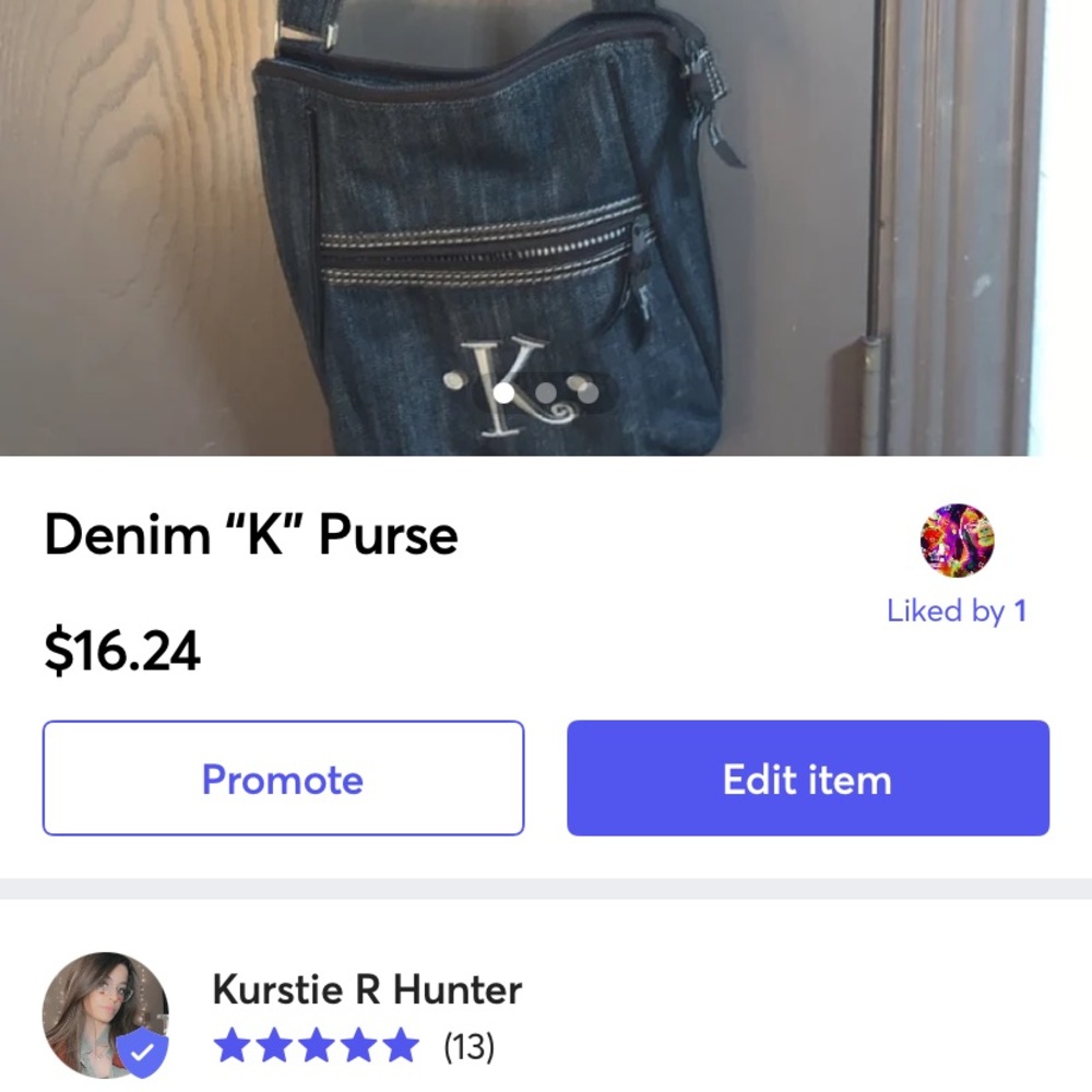 Chic Denim Purse with 'K' Accent